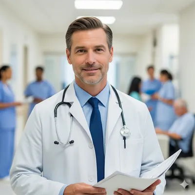 Imagem ilustrativa de ambiente hospitalar, botão para acessar a página Defesa de Clínicas e Hospitais